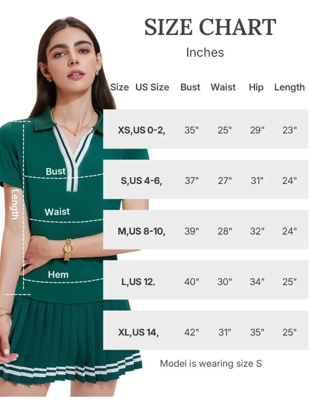 Women's Field Green 2 Piece Racer Back Tennis Skirts Tank Top Pull On Golf Dress